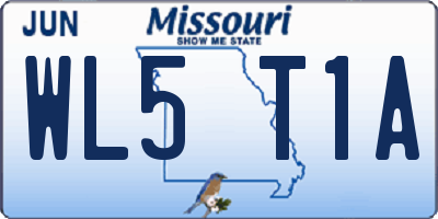 MO license plate WL5T1A