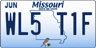 MO license plate WL5T1F