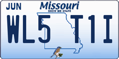 MO license plate WL5T1I