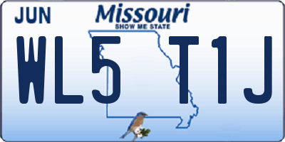 MO license plate WL5T1J