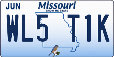 MO license plate WL5T1K