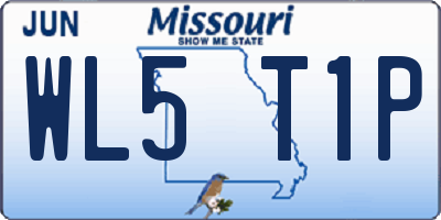 MO license plate WL5T1P