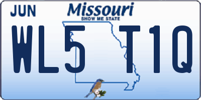 MO license plate WL5T1Q