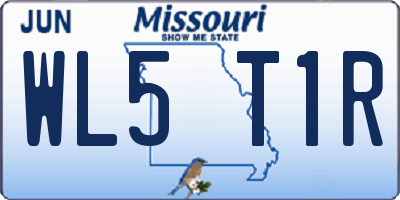 MO license plate WL5T1R