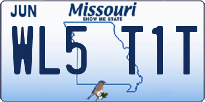 MO license plate WL5T1T