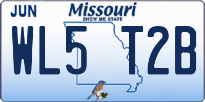 MO license plate WL5T2B
