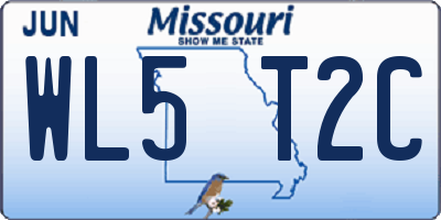 MO license plate WL5T2C
