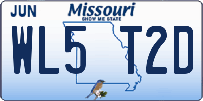 MO license plate WL5T2D