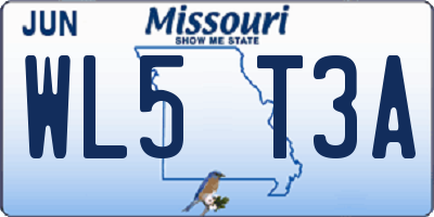 MO license plate WL5T3A