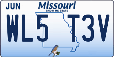 MO license plate WL5T3V