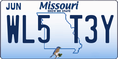 MO license plate WL5T3Y