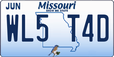 MO license plate WL5T4D