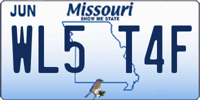 MO license plate WL5T4F