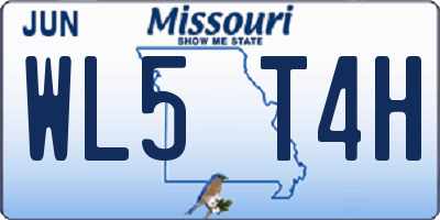 MO license plate WL5T4H