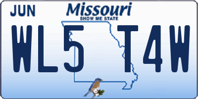 MO license plate WL5T4W