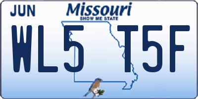 MO license plate WL5T5F