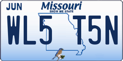 MO license plate WL5T5N