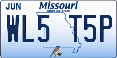 MO license plate WL5T5P