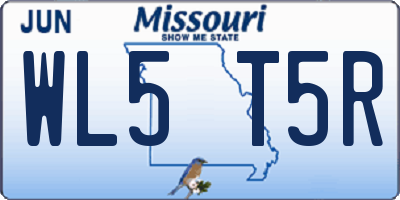 MO license plate WL5T5R