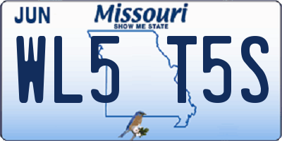 MO license plate WL5T5S