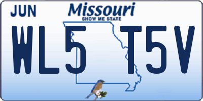 MO license plate WL5T5V