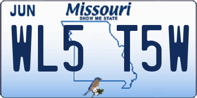 MO license plate WL5T5W