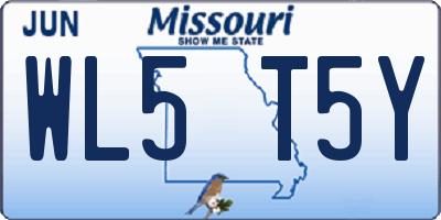 MO license plate WL5T5Y