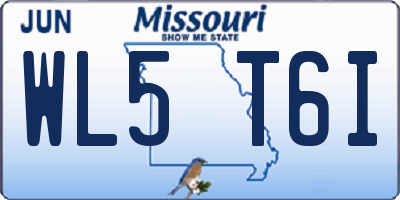 MO license plate WL5T6I