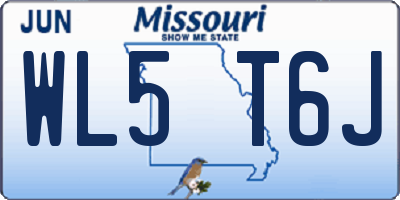 MO license plate WL5T6J