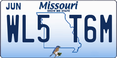 MO license plate WL5T6M