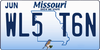 MO license plate WL5T6N