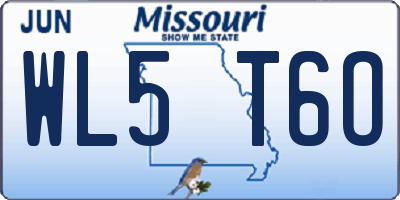 MO license plate WL5T6O