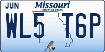 MO license plate WL5T6P