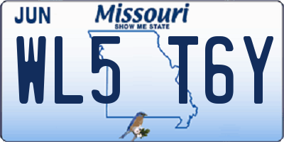 MO license plate WL5T6Y