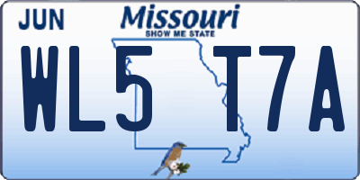 MO license plate WL5T7A