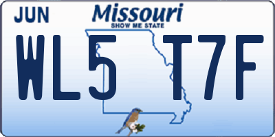 MO license plate WL5T7F