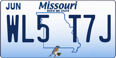 MO license plate WL5T7J
