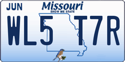 MO license plate WL5T7R