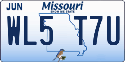 MO license plate WL5T7U