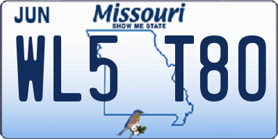 MO license plate WL5T8O