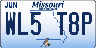 MO license plate WL5T8P