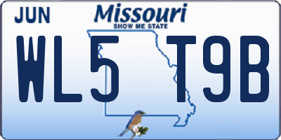 MO license plate WL5T9B