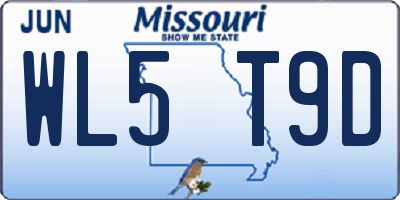 MO license plate WL5T9D