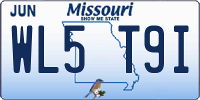 MO license plate WL5T9I