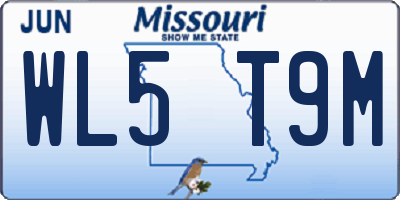 MO license plate WL5T9M