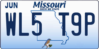 MO license plate WL5T9P