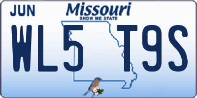 MO license plate WL5T9S