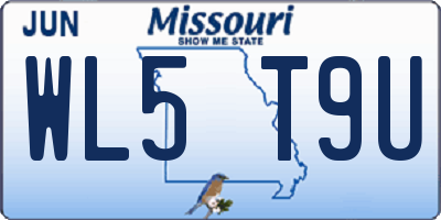 MO license plate WL5T9U
