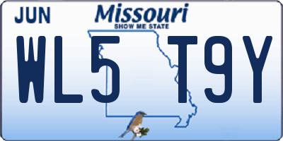 MO license plate WL5T9Y