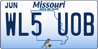 MO license plate WL5U0B